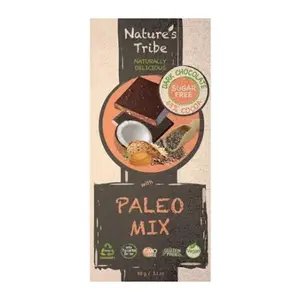 Socola Đen Dừa & Hạt, Dark Chocolate with Paleo Trail Mix, 75% Cocoa, Sugar Free (100g) - NATURE'S TRIBE